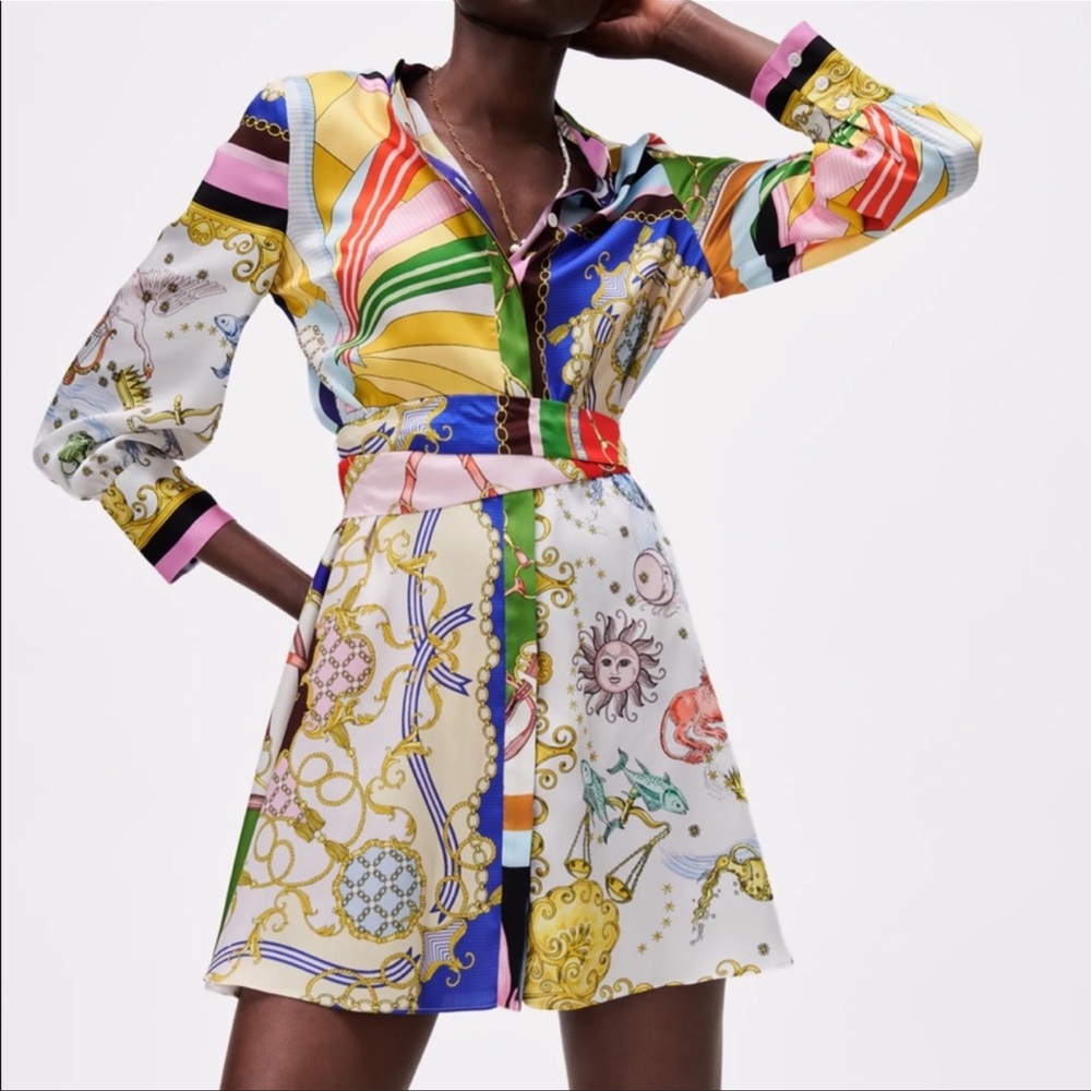 Zara Printed Mini Dress Size M